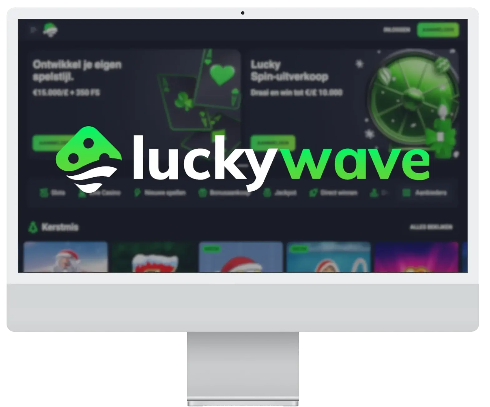 Dashboard overzicht van Luckywave Casino op desktop en mobiel